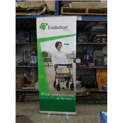 Portable banner stands with carrying case