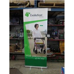 Portable banner stands with carrying case