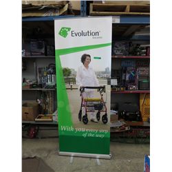 Portable banner stands with carrying case