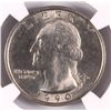 Image 2 : 1990-D WASHINGTON QUARTER MINT ERROR NGC MS-64 CLAD LAYER MISSING ON REVERSE