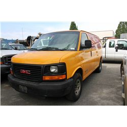 2003 GMC SAVANA, 3500, CARGO VAN, YELLOW, VIN # 1GTHG35U631139625