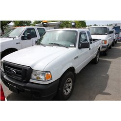 2009 FORD RANGER, 2 DOOR PU, WHITE, VIN # 1FTZR45E69PA48342