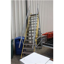 PORTABLE 14 STEP WAREHOUSE LADDER
