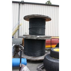 2 LARGE SPOOLS OF FIBRE OPTIC CABLE