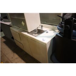 RIGHT HAND SINK DENTAL STATION WITH OVERHEAD WALL CABINET