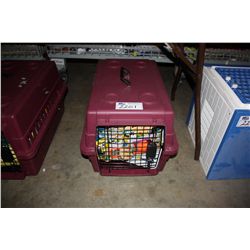 DOG CARRIER AND ASSORTED CONTENTS