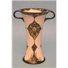 Image 1 : A Moorcroft Florian ware trumpet-shaped 2-handled vase, the ivory ground incised with green and b...