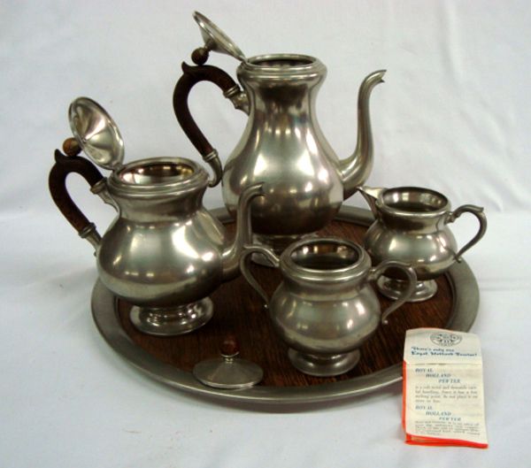 1940s Royal Holland Pewter Coffee Tea Service Set