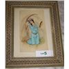 Image 1 : EXQUISITE, VINTAGE HAND PAINTED IVORY PLATE. " YOUNG PERSIAN BEAUTY BEFORE MIRROR" 13T X 10W