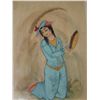 Image 5 : EXQUISITE, VINTAGE HAND PAINTED IVORY PLATE. " YOUNG PERSIAN BEAUTY BEFORE MIRROR" 13T X 10W
