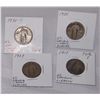 Image 2 : (4x$) U.S SILVER STANDING LIBERTY QUARTERS 1917 (TYPE 1), 1925, 1927,1927-S