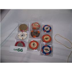 (16x$) RARE & DISCONTINUED CASINO CHIPS INCLUDING ATLANTIC CITY & WENDOVER