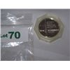 Image 1 : ONE OUNCE PURE .999 SILVER "LOS ALAMOS 1945-1970" COMMEMORATIVE SILVER COIN IN B.U CONDITION