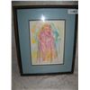 Image 1 : "MICHELLE" CONNIE KING, SIGNED FRAMED ARTIST PROOF FRAMED HAND COLORED LITHOGRAPH