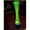 Image 1 : GORGEOUS GREEN & BLUE HAND BLOWN FINE ART GLASS VASE 26" TALL