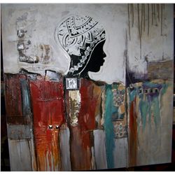   THE AFRICAN QUEEN  ORIGINALMASTERPIECE  MIXED MEDIA PAINTING  ON CANVAS, 40T X 40W