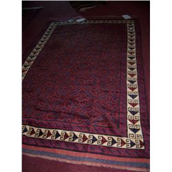 GORGEOUS HAND WOVEN SEMI ANTIQUE TURKOMAN WOOL RUG, WITH BEAUTIFUL COLORS & PATTERN