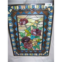 GORGEOUS STAINED GLASS FRAMED WALL HANGING, FROM THE NORBEAR A'LEMAN 'S COLLECTION