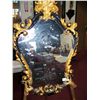 Image 1 : VERY ORNATE BLACK & GOLD ANTIQUE MIRROR, RE-PAINTED