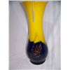 Image 1 : MODERN ART HAND BLOWN POLISH GLASS VASE W/ COBALT BLUE & YELLOW COLORS
