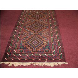 GORGEOUS HAND WOVEN TURKOMAN WOOL RUG, WITH UNIQUE COLORS & PATTERN