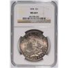 Image 1 : 1898 MORGAN SILVER DOLLAR, NGC MS-64+  BEAUTIFUL PERIMETER COLORS!