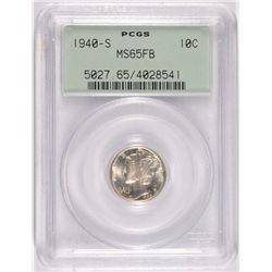 1940-S Mercury Dime PCGS MS 65 Full Bands, Green Label, Cherry