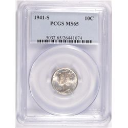 1941-S MERCURY DIME, PCGS MS-65