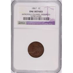 1867 INDIAN HEAD CENT NGC FINE DETAILS