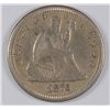 Image 1 : 1876 SEATED QUARTER, MS-62 ( cleaned ) NICE COIN!