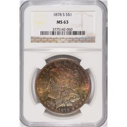 1878-S MORGAN DOLLAR NGC MS-63 (NICE TONING)