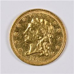 1836 $2.5 GOLD LIBERTY AU-55 (SCRIPT 8)