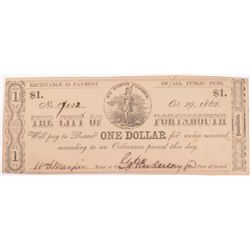 1862 $1  city of Portsmouth, VA