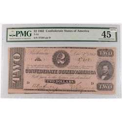 1862 $2 Confederate States of American PMG45