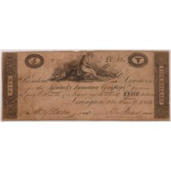1814 $5 Kentucky Insurance Company Note F/VF