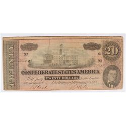 1864 $20 CONFEDERATE STATES OF AMERICA