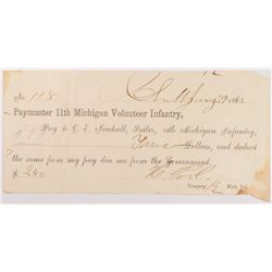 1865 $20 Michigan Volunteer Infantry