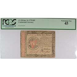 1779 $55 CONTINENTAL CURRENCY PCGS 45