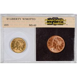1895 $5 GOLD LIBERTY MS-60