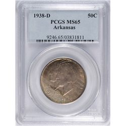 1938-D Arkansas Commen Half Dollar PCGS MS-65