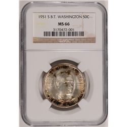1951-S BOOKER T WASHINGTON COMMEM HALF DOLLAR NGC MS66