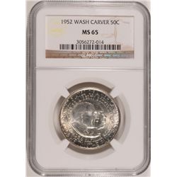 1952 WASHINGTON/CARVER COMMEM HALF DOLLAR NGC MS65