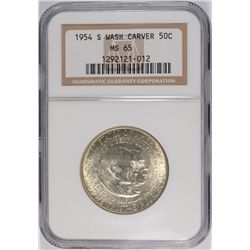 1954-S Washington/Carver Commen Half Dollar NGC MS-65