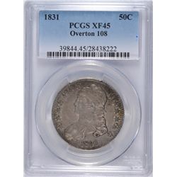 1831 BUST HALF DOLLAR, PCGS XF/AU-45 ( OVERTON 108 )