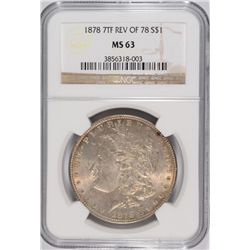 1878 7F REVERSE OF 78 MORGAN SILVER DOLLAR,  NGC MS-63   NICE!