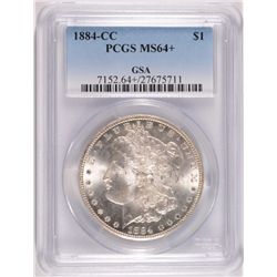 1884-CC MORGAN SILVER DOLLAR, PCGS MS-64+  BLAST WHITE! LOOKS MS-65 TO US.
