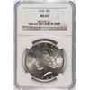 Image 1 : 1925 PEACE SILVER DOLLAR, NGC MS-65 GEM BLAST WHITE!