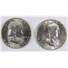 Image 1 : ( 2 ) 1953 FRANKLIN HALF DOLLARS, BU