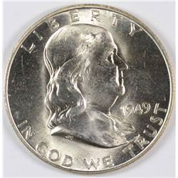 1949-D FRANKLIN HALF DOLLAR, MS-65 GEM!