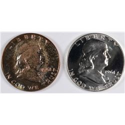 ( 2 ) 1961 GEM PROOF FRANKLIN HALF DOLLARS